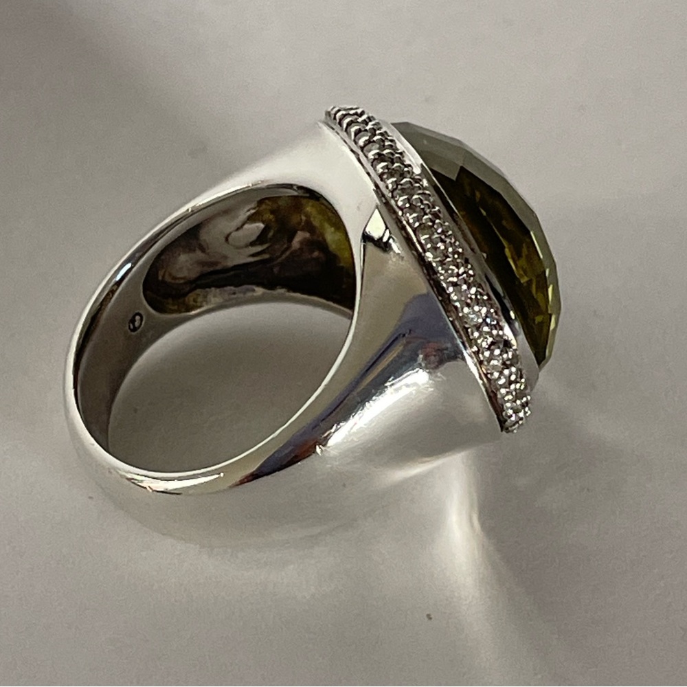 David Yurman, lemon citrine and diamond East West Signature Oval Ring size 6 1/2 - Picture 4 of 10